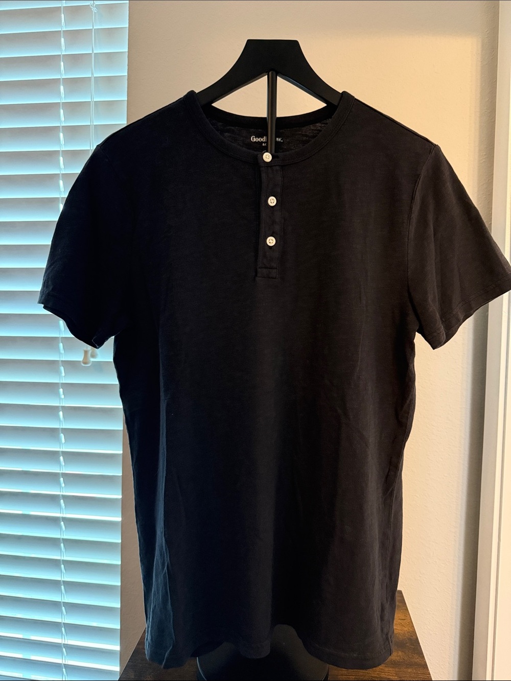 Goodfellow & Co Charcoal Gray Short Sleeve Henley.